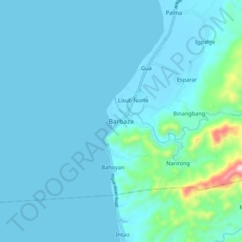 Mappa topografica Barbaza, altitudine, rilievo