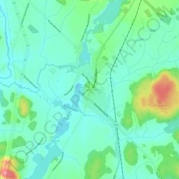 Mappa topografica Sainte-Thècle, altitudine, rilievo