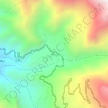 Mappa topografica Pilaló, altitudine, rilievo