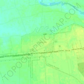 Mappa topografica Aguaruto, altitudine, rilievo