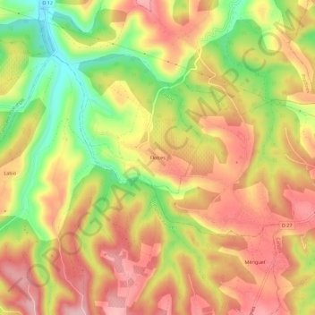 Mappa topografica Flottes, altitudine, rilievo