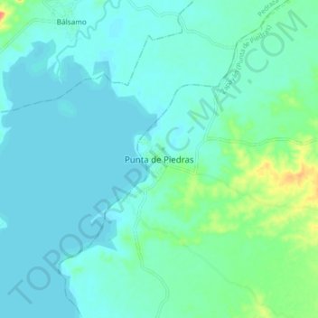 Mappa topografica Punta de Piedras, altitudine, rilievo