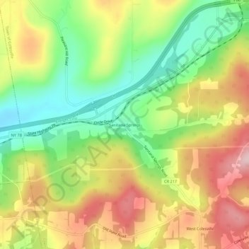 Mappa topografica Sanitaria Springs, altitudine, rilievo