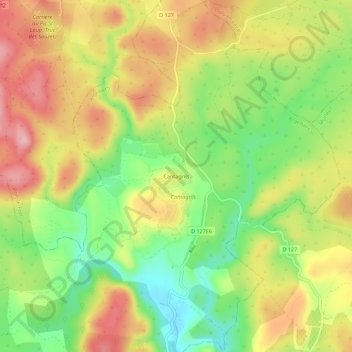 Mappa topografica Cantagrils, altitudine, rilievo