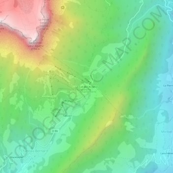 Mappa topografica Le Col de l'Arzelier, altitudine, rilievo