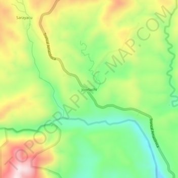 Mappa topografica Jondachi, altitudine, rilievo