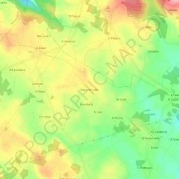 Mappa topografica Rabo de Lobo, altitudine, rilievo