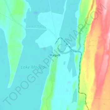 Mappa topografica Magadi, altitudine, rilievo