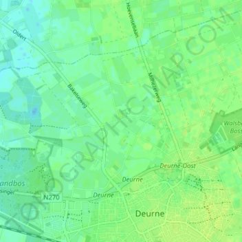 Mappa topografica Voort, altitudine, rilievo