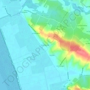 Mappa topografica Saint-Nicolas, altitudine, rilievo