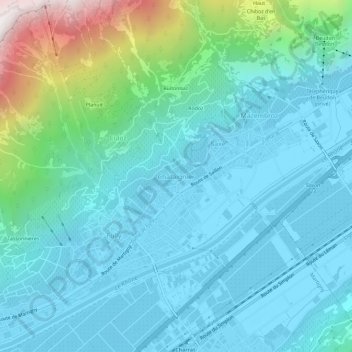Mappa topografica Châtaignier, altitudine, rilievo