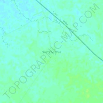 Mappa topografica Nuevo Oriente, altitudine, rilievo
