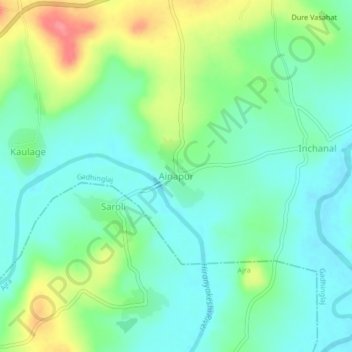 Mappa topografica Ainapur, altitudine, rilievo
