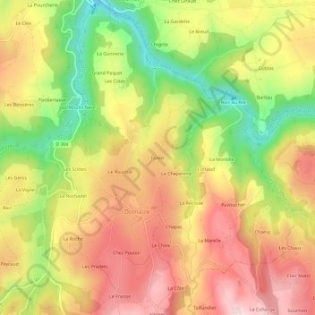 Mappa topografica Forest, altitudine, rilievo