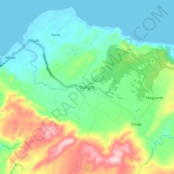 Mappa topografica Burgos, altitudine, rilievo
