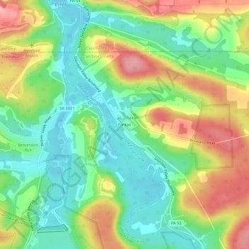 Mappa topografica Flinton, altitudine, rilievo