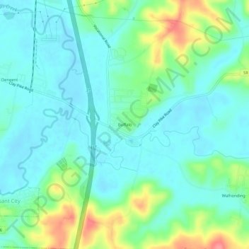 Mappa topografica Buffalo, altitudine, rilievo