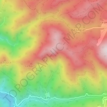 Mappa topografica Tour du Pin, altitudine, rilievo