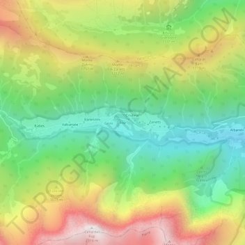 Mappa topografica Fop, altitudine, rilievo