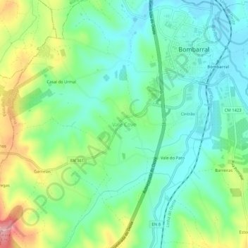 Mappa topografica Vale Covo, altitudine, rilievo