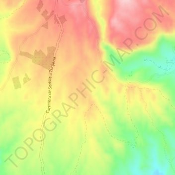 Mappa topografica Cuestas de Cariatiz, altitudine, rilievo