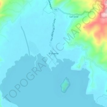 Mappa topografica El Puerto, altitudine, rilievo