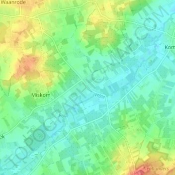 Mappa topografica Vroente, altitudine, rilievo