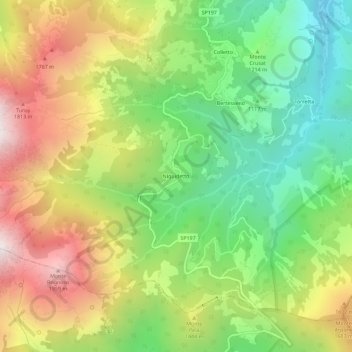 Mappa topografica Niquidetto, altitudine, rilievo