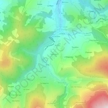 Mappa topografica Saint-Just, altitudine, rilievo