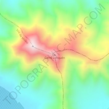 Mappa topografica Cerro Lonquén, altitudine, rilievo