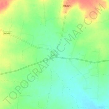 Mappa topografica Surdi, altitudine, rilievo