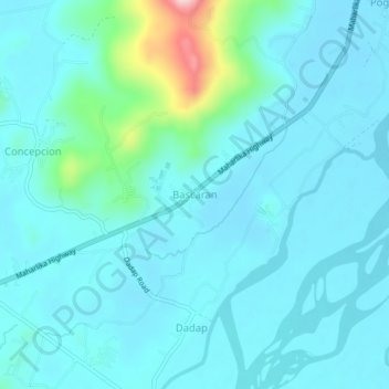 Mappa topografica Bascaran, altitudine, rilievo