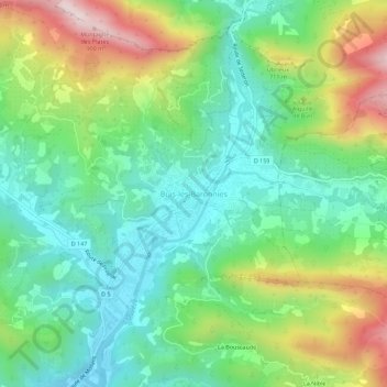Mappa topografica Buis-les-Baronnies, altitudine, rilievo