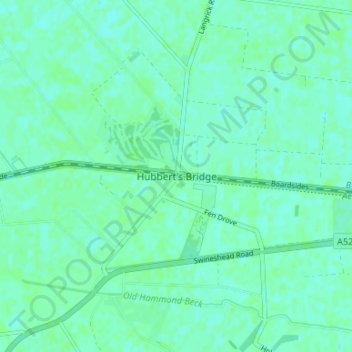 Mappa topografica Hubbert's Bridge, altitudine, rilievo
