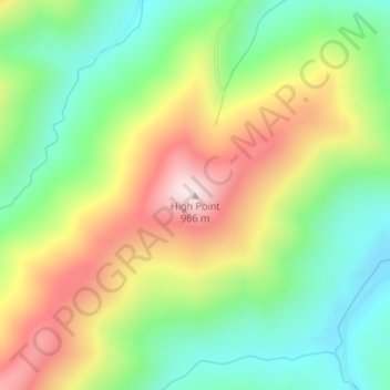 Mappa topografica High Point, altitudine, rilievo