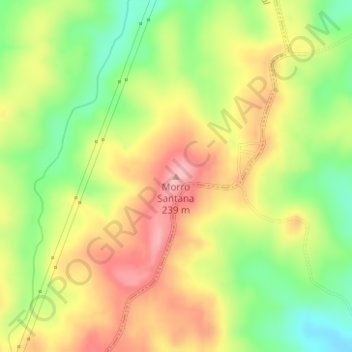Mappa topografica Morro Santana, altitudine, rilievo