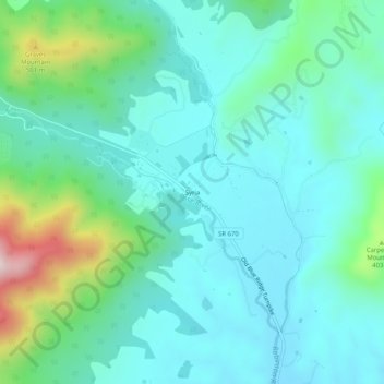 Mappa topografica Syria, altitudine, rilievo
