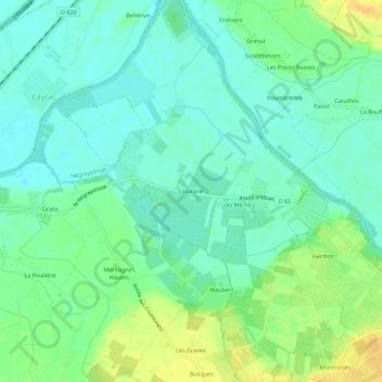 Mappa topografica Laturaille, altitudine, rilievo
