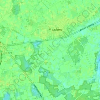 Mappa topografica Leeuwerik, altitudine, rilievo