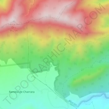Mappa topografica Loma del Hierro, altitudine, rilievo