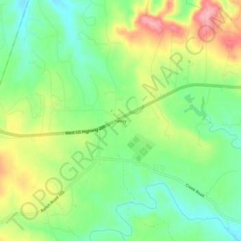 Mappa topografica Henly, altitudine, rilievo