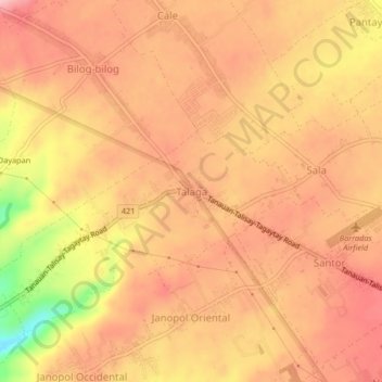 Mappa topografica Talaga, altitudine, rilievo