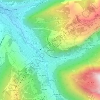 Mappa topografica La Croix, altitudine, rilievo