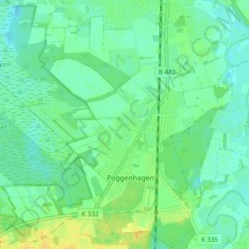 Mappa topografica Moordorf, altitudine, rilievo