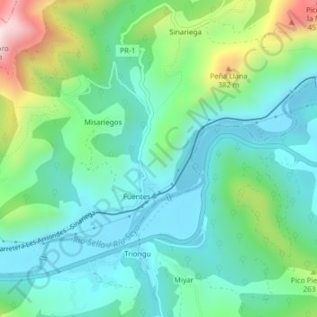 Mappa topografica El Arco, altitudine, rilievo