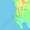 Mappa topografica Zanzibar City مدينة زنجبار, altitudine, rilievo