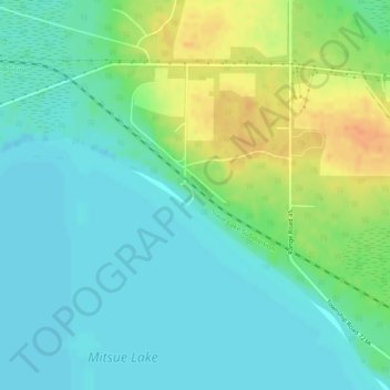 Mappa topografica Mitsue, altitudine, rilievo