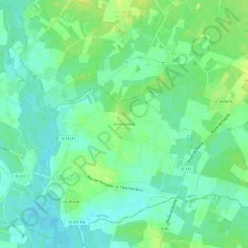 Mappa topografica Le Fourneau, altitudine, rilievo