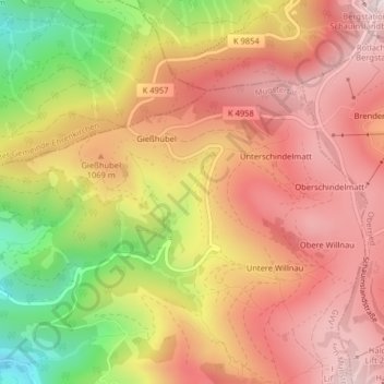 Mappa topografica Stohren, altitudine, rilievo