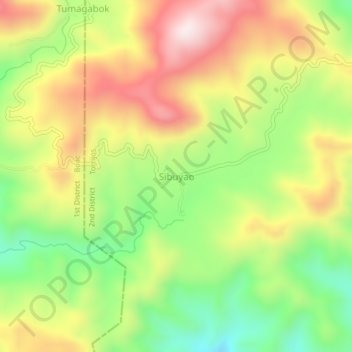 Mappa topografica Sibuyao, altitudine, rilievo